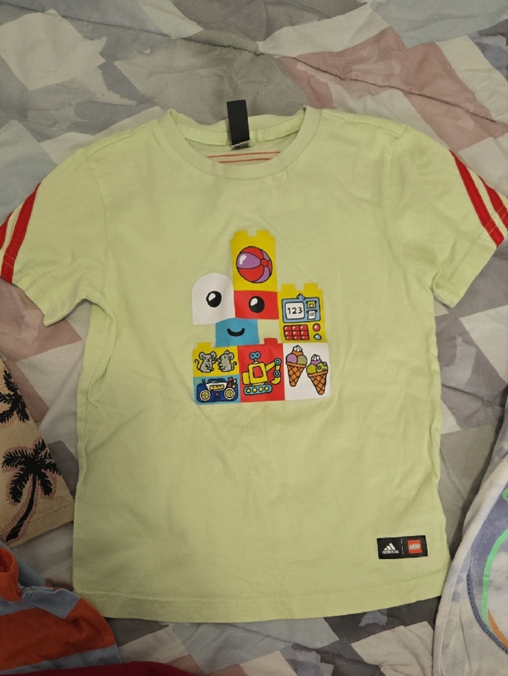 Children's Striped Orange & Light Blue T-Shirt - Picture 3 of 6